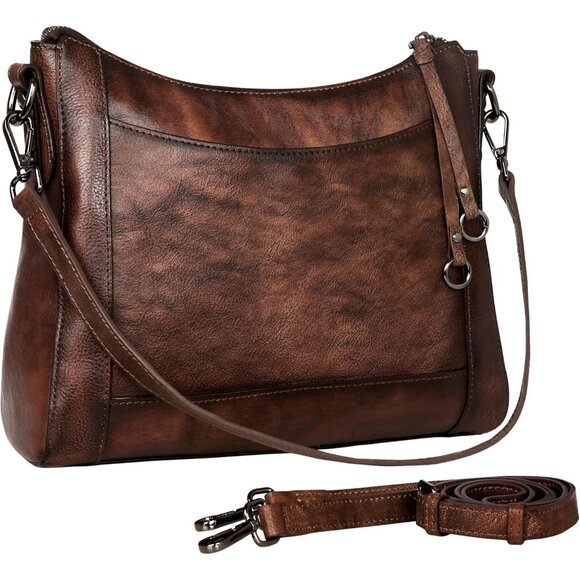 Handbags - Women Coffee Genuine leather Imported Purses Handbag Crossbody Bags